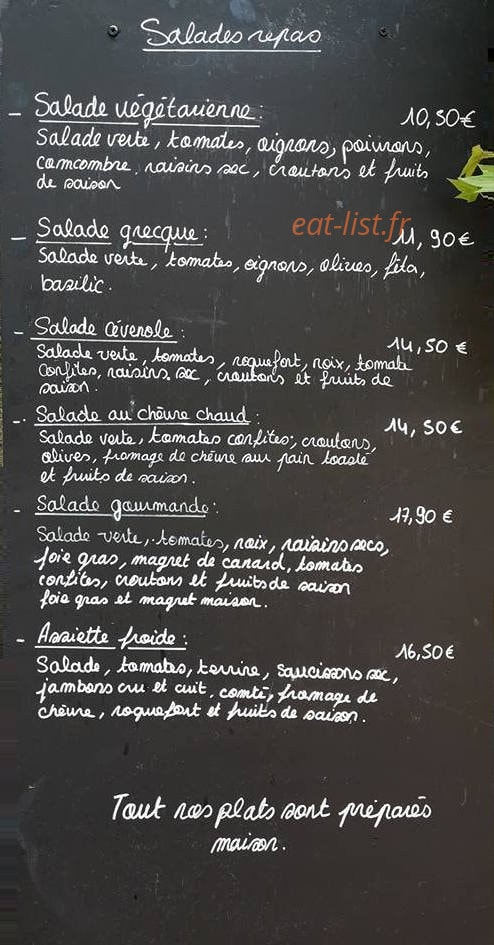 Restaurant Côté Cour — carte page 2