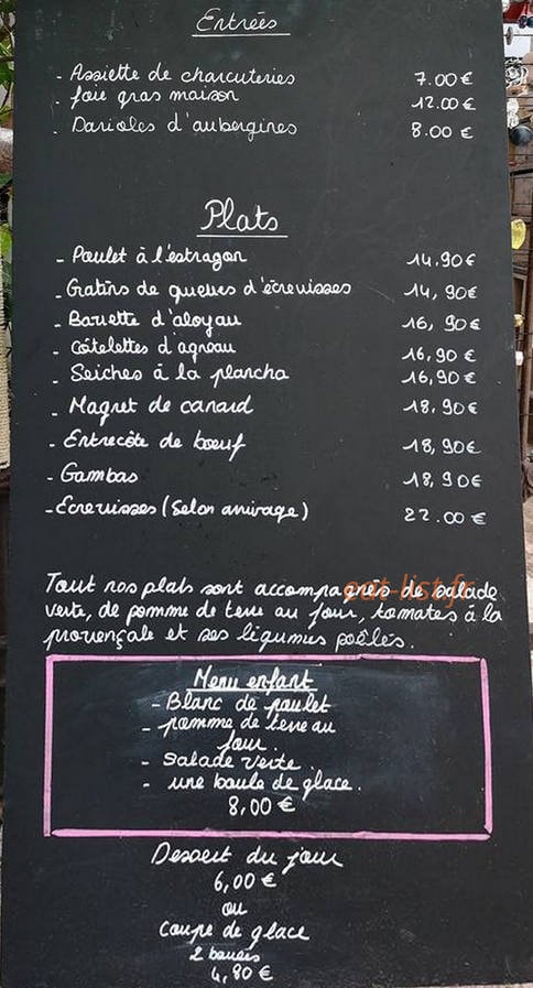 Restaurant Côté Cour — carte page 3
