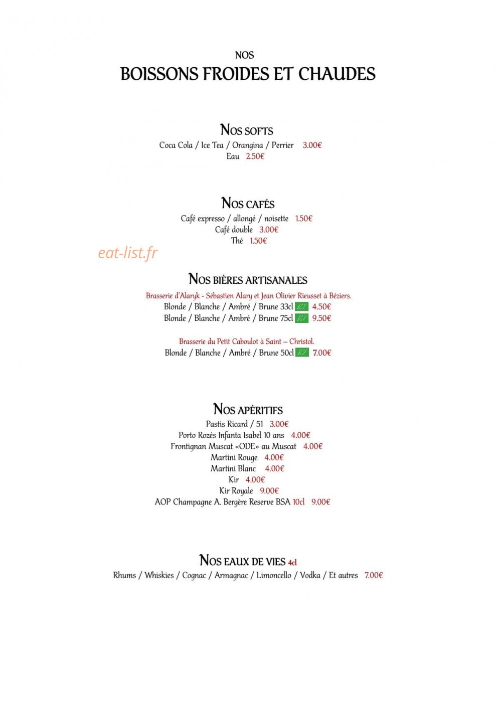 Les Amis de Bacchus — carte page 4