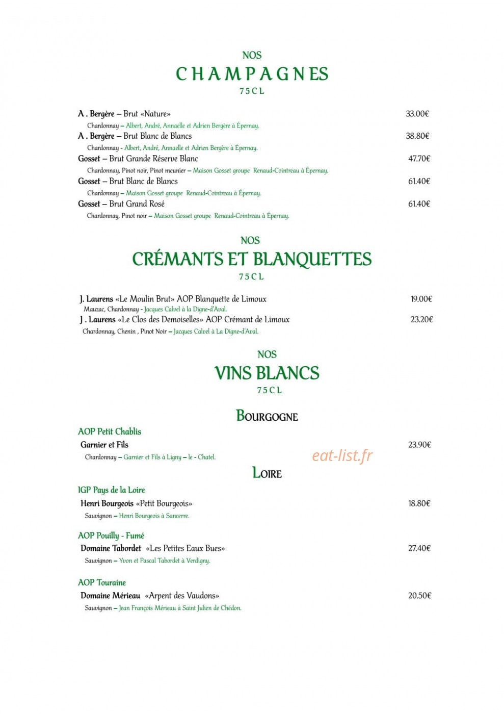 Les Amis de Bacchus — carte page 5