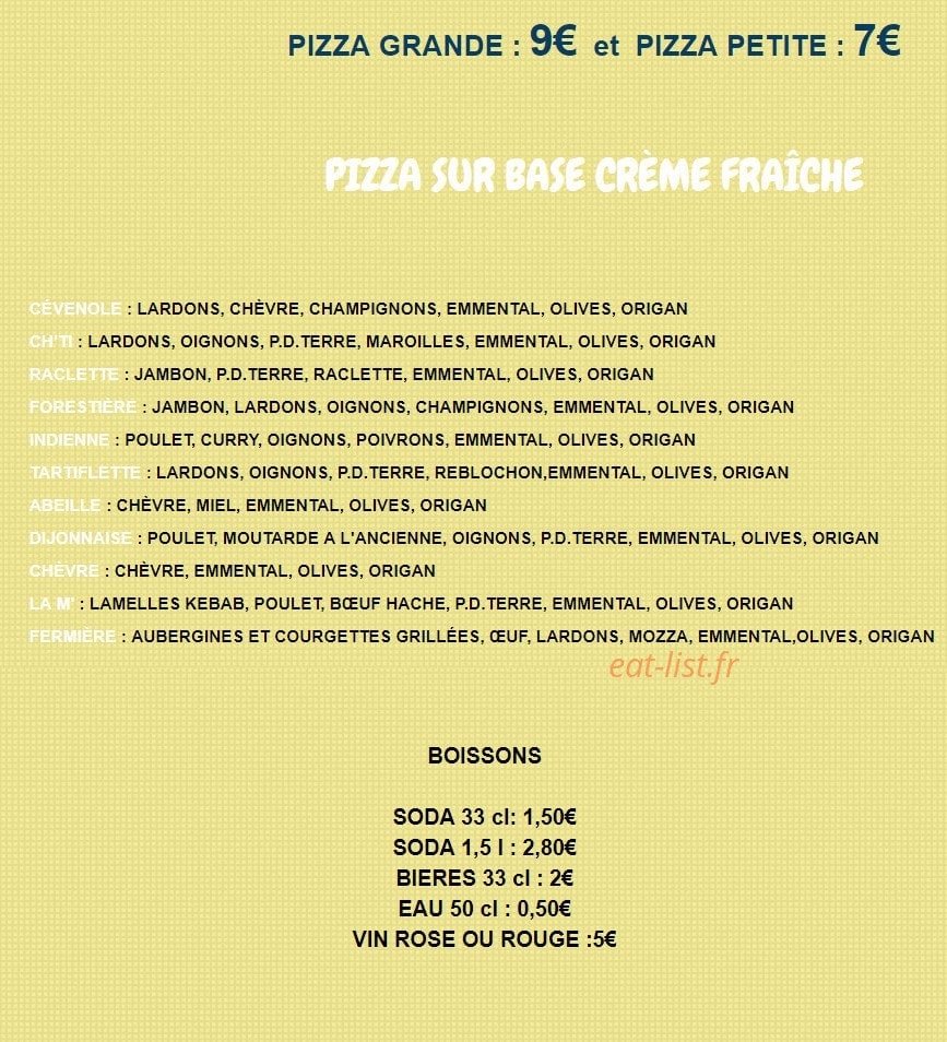M pizza — carte page 2