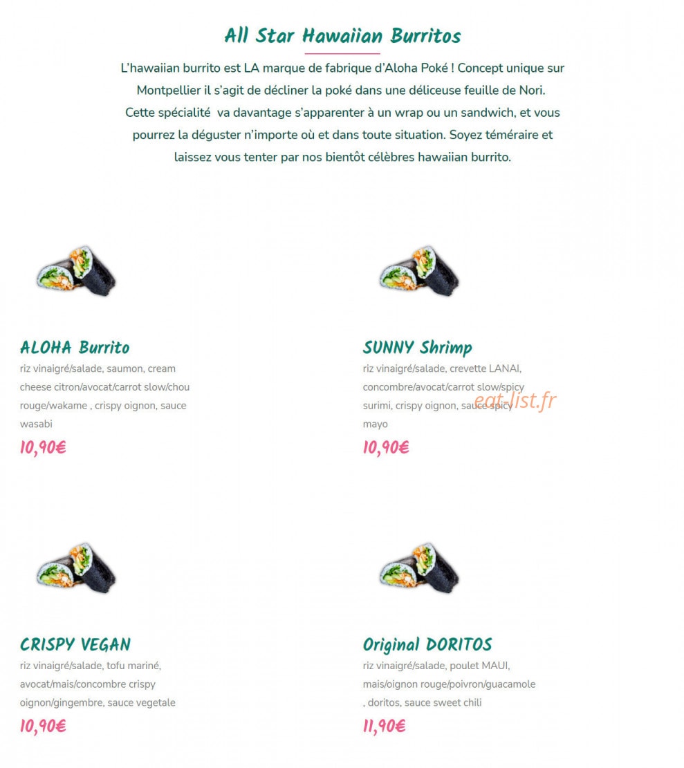 Aloha Poké — carte page 2