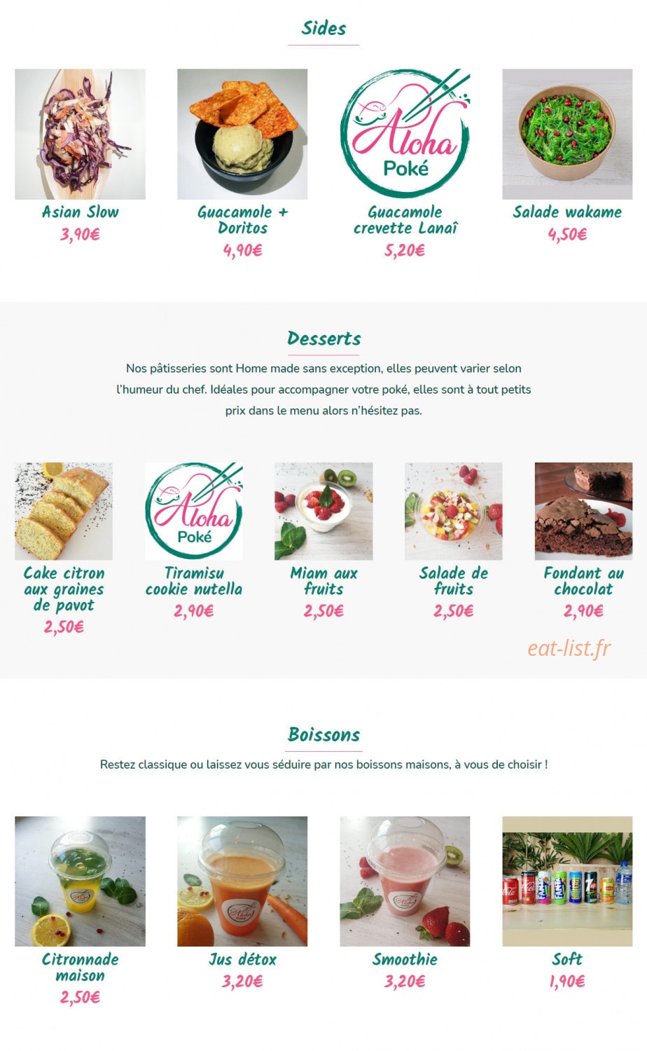 Aloha Poké — carte page 4