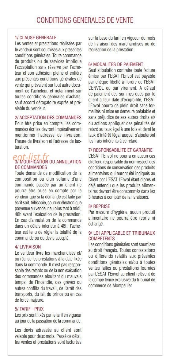 Ateliers Gourmands — carte page 6