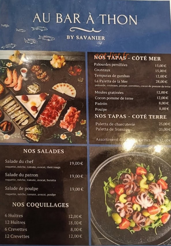 Au Bar à Thon — carte page 3