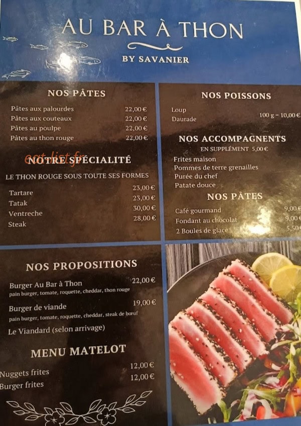 Au Bar à Thon — carte page 4