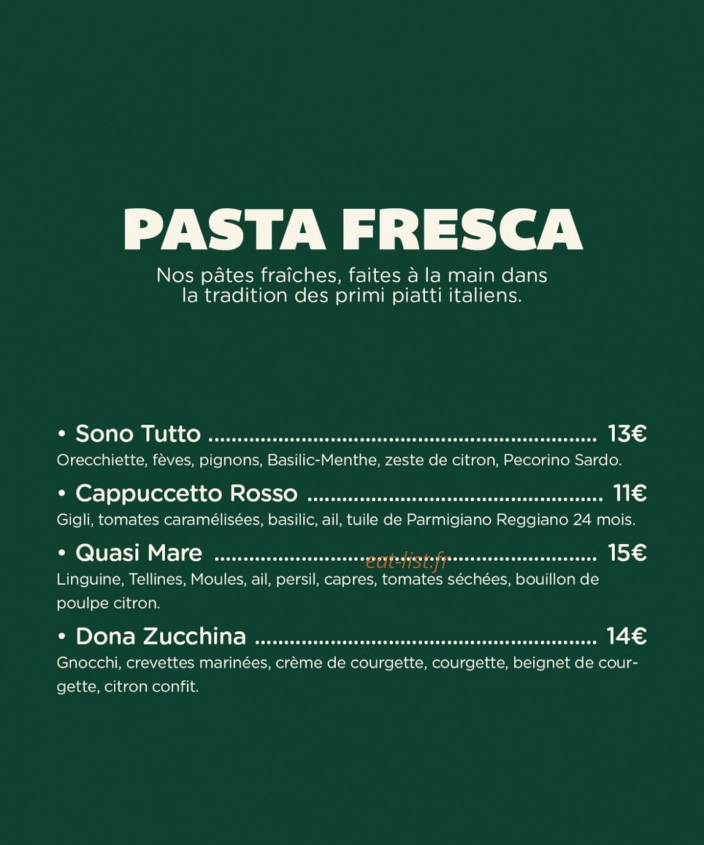 Carte et menu de Bari Famiglie à Castelnau le Lez — Pates