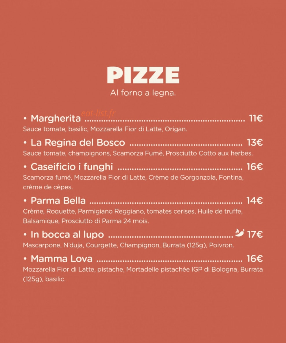 Carte et menu de Bari Famiglie à Castelnau le Lez — Pizzas