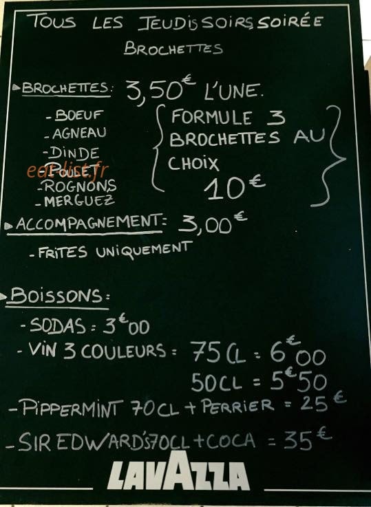 Brasserie midi café — carte page 1