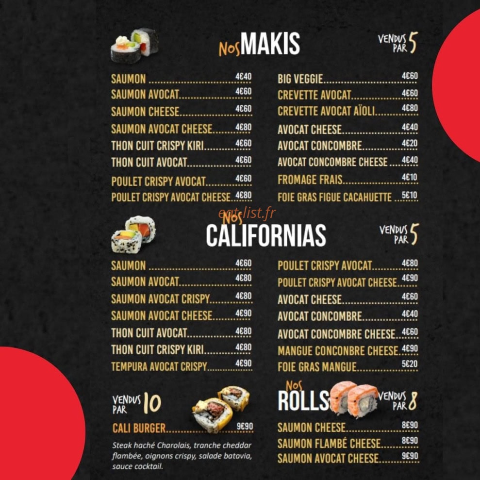 Japan Burger — carte page 3