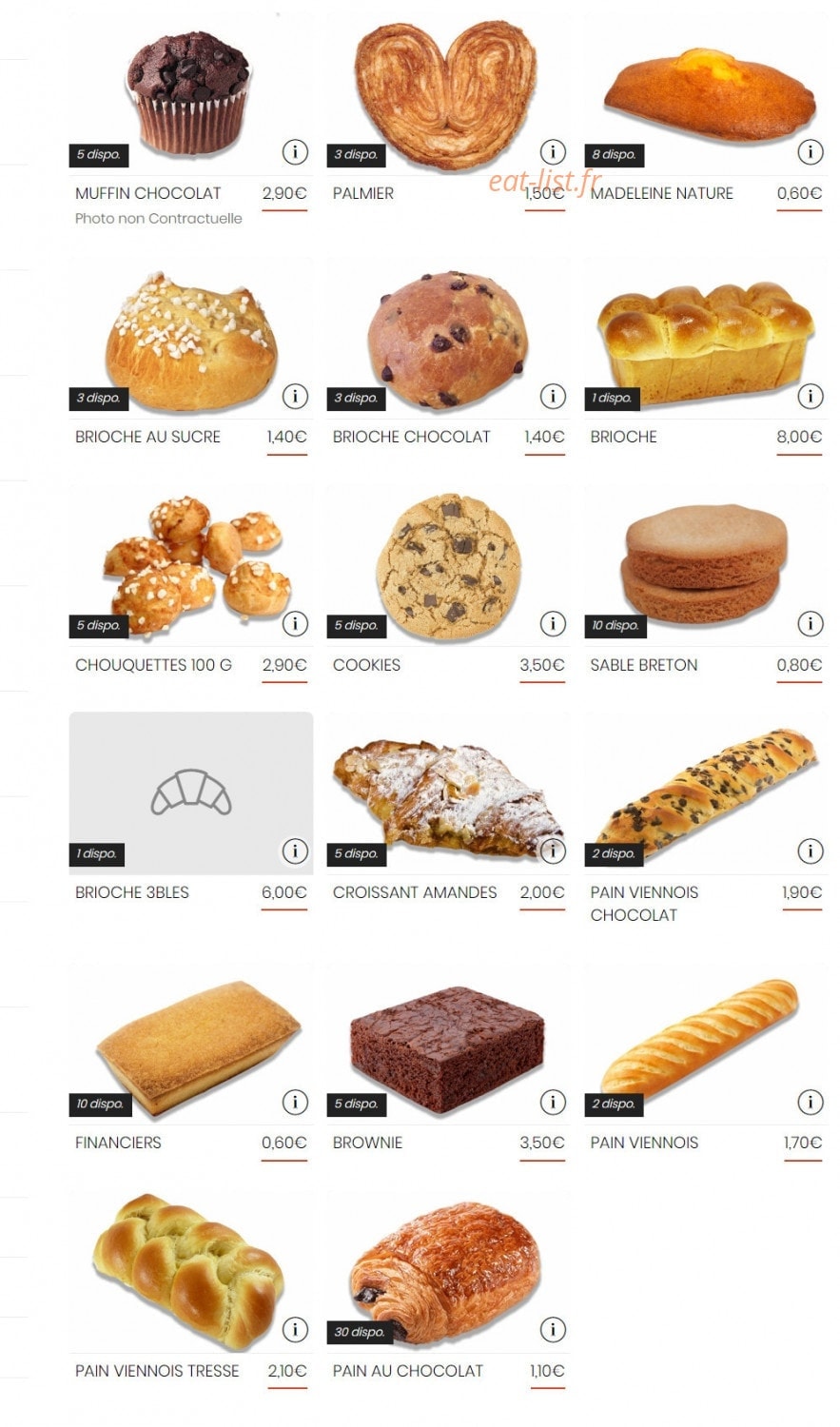 Carte et menu de La Boul'ange de Castelnau à Castelnau le Lez — Viennoiserie