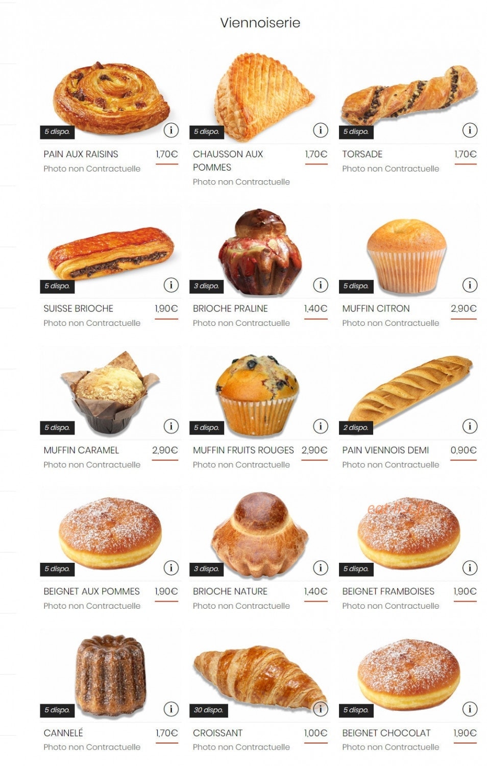 Carte et menu de La Boul'ange de Castelnau à Castelnau le Lez — Viennoiserie