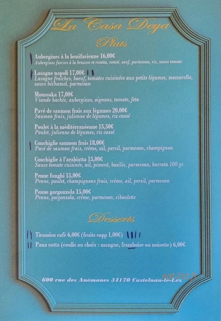 La Casa Deya — carte page 1
