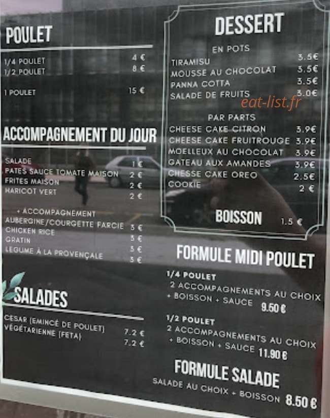 Carte et menu de La Churrasqueira à Castelnau le Lez — Les poulets, salades,....