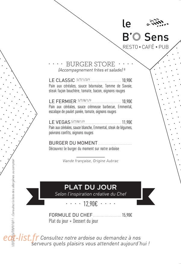 Le B'O Sens — carte page 1
