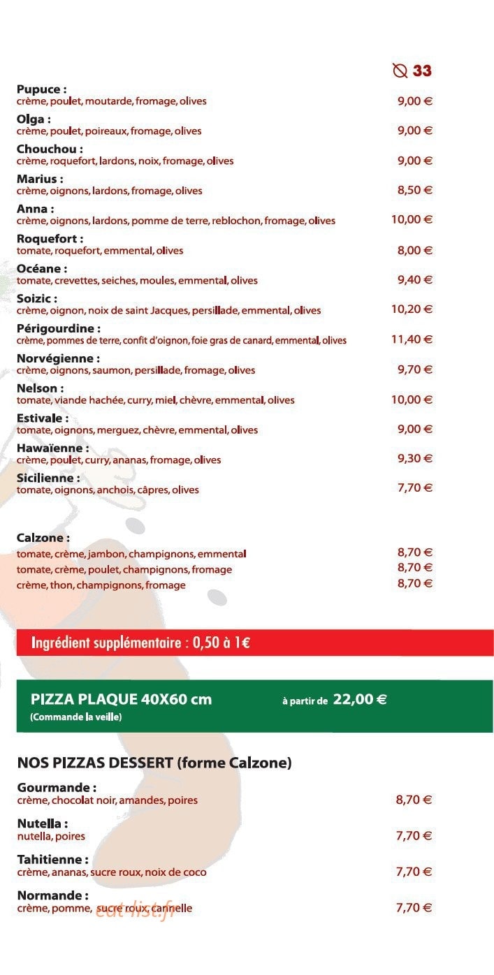 Les Pizzas du Petit Poucet — carte page 2