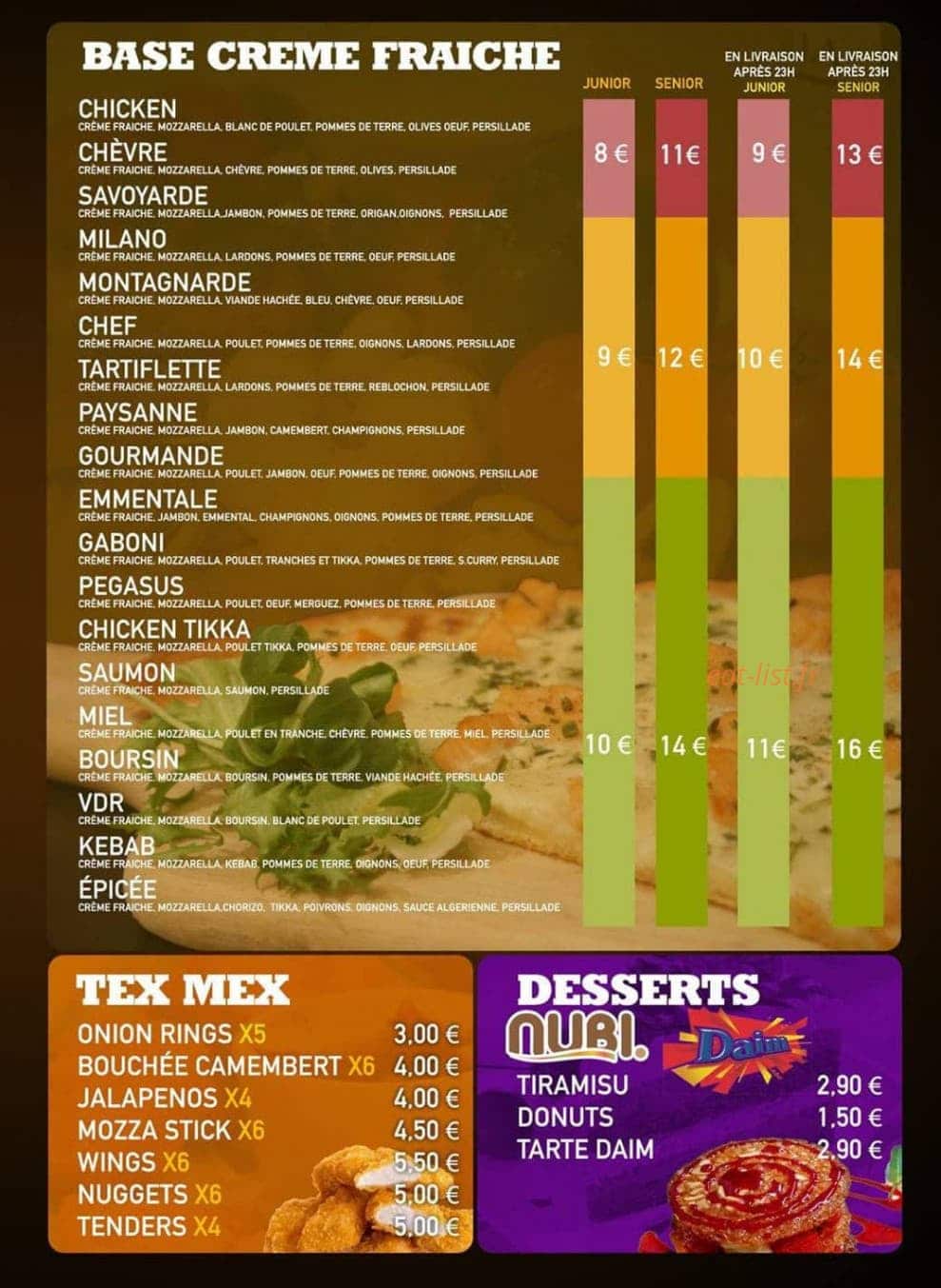 Midnight pizza — carte page 3