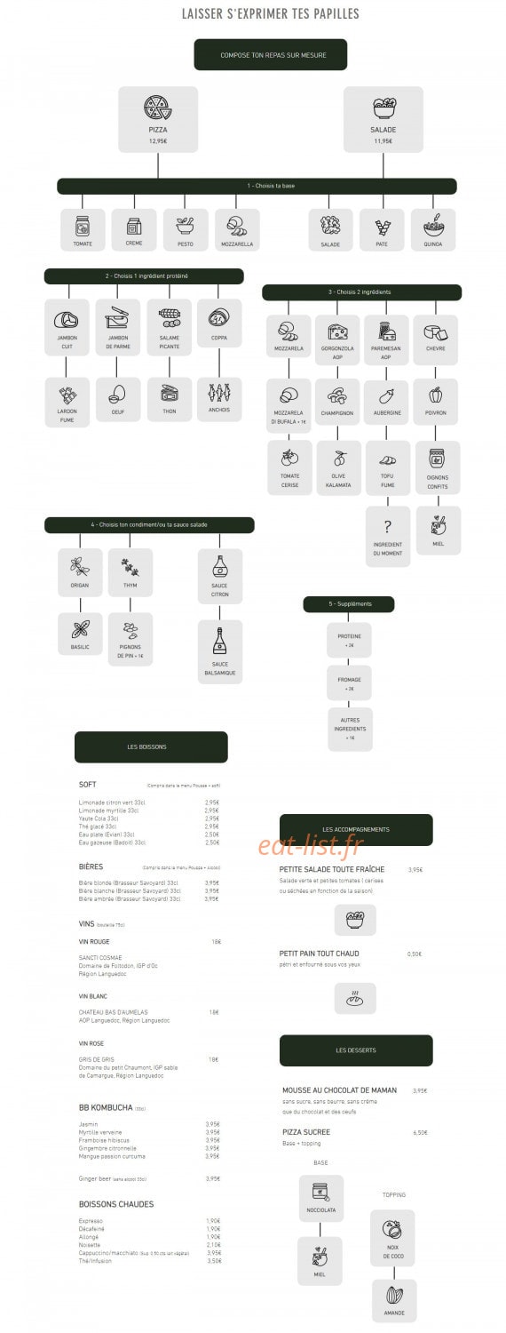 Pousse organic break — carte page 1