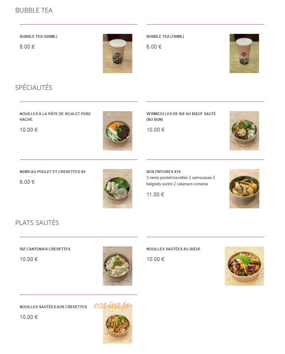 Tastea Canteen — carte page 1