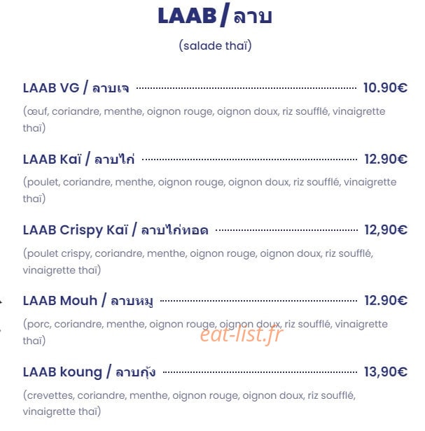Thai Miam Miam — carte page 4