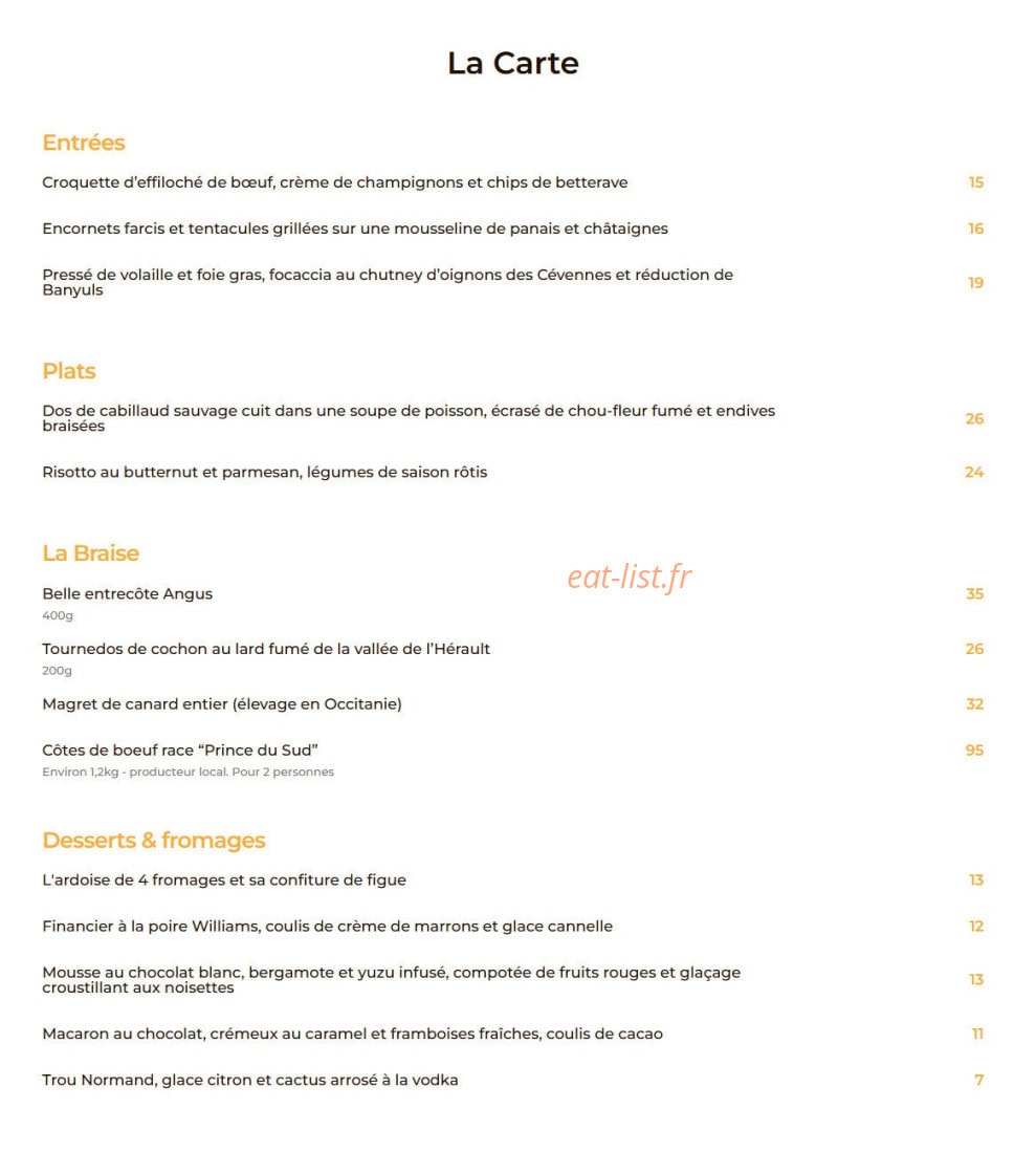 Mas de Baumes — carte page 1