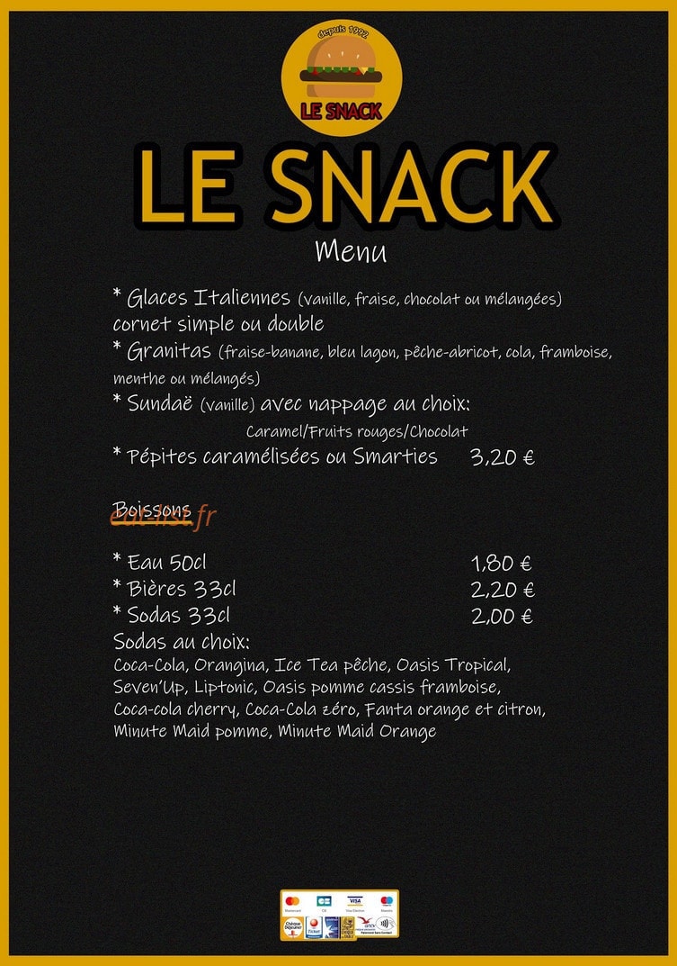 Le Snack de Ganges — carte page 6
