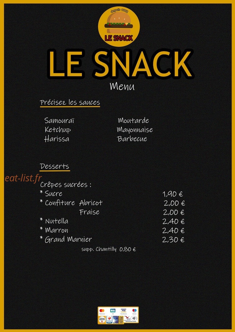 Le Snack de Ganges — carte page 5