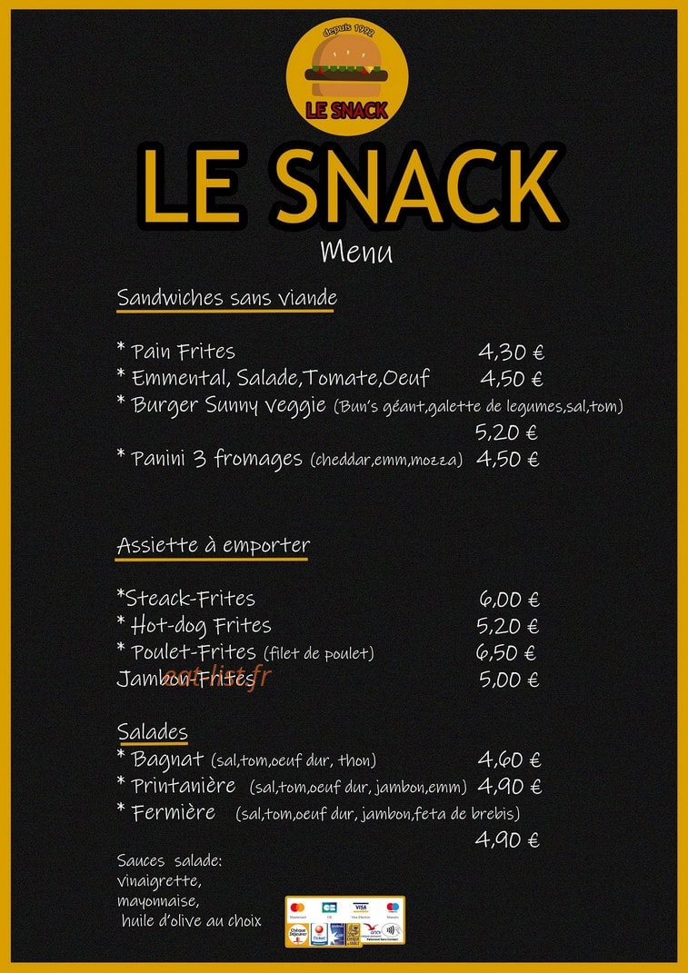 Le Snack de Ganges — carte page 4