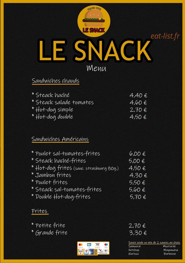 Le Snack de Ganges — carte page 2