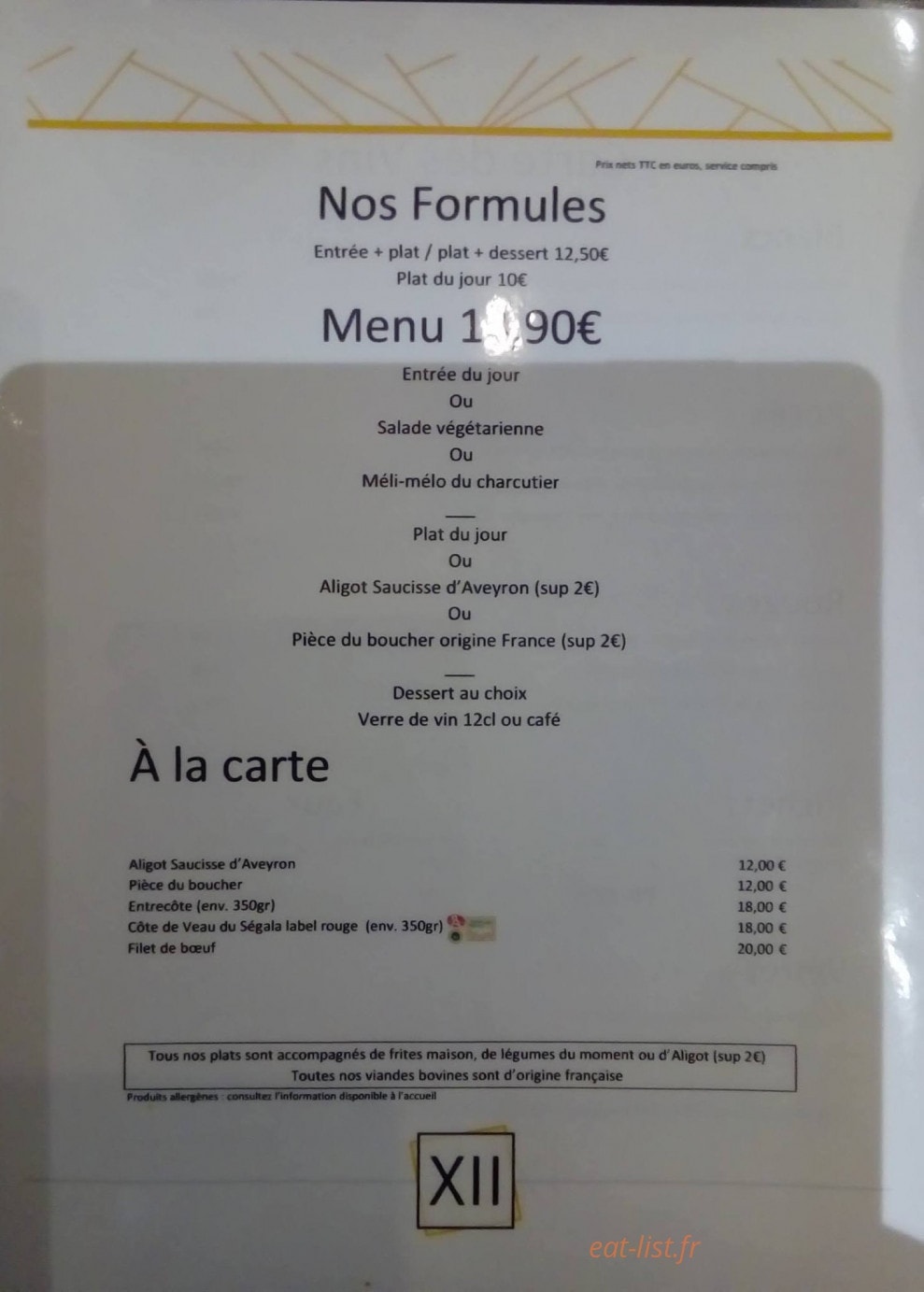Le XII — carte page 1