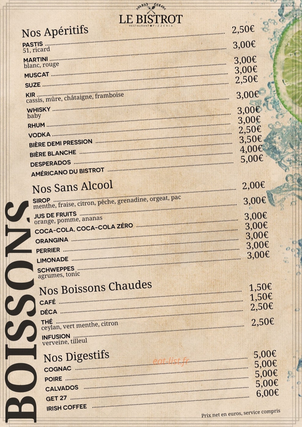 Le Bistrot — carte page 3