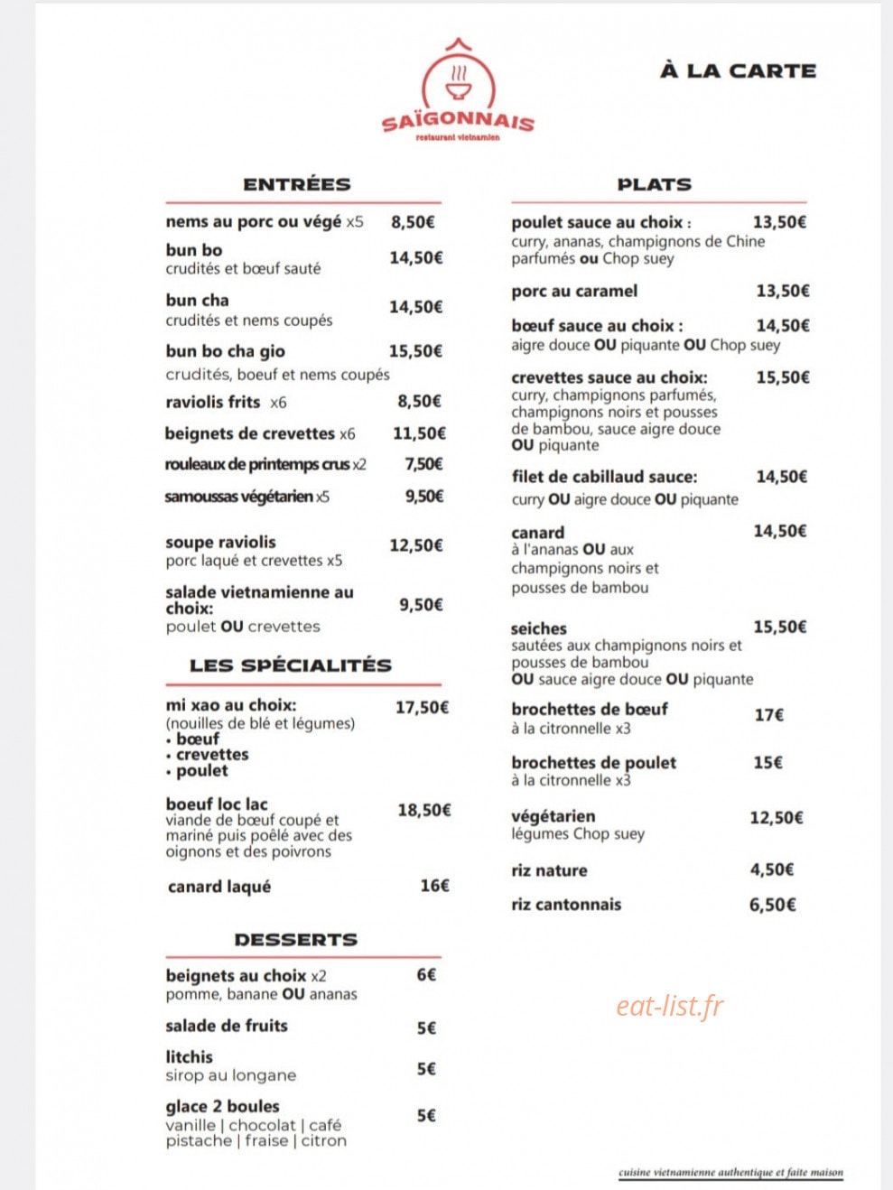 Ô Saigonnais — carte page 2