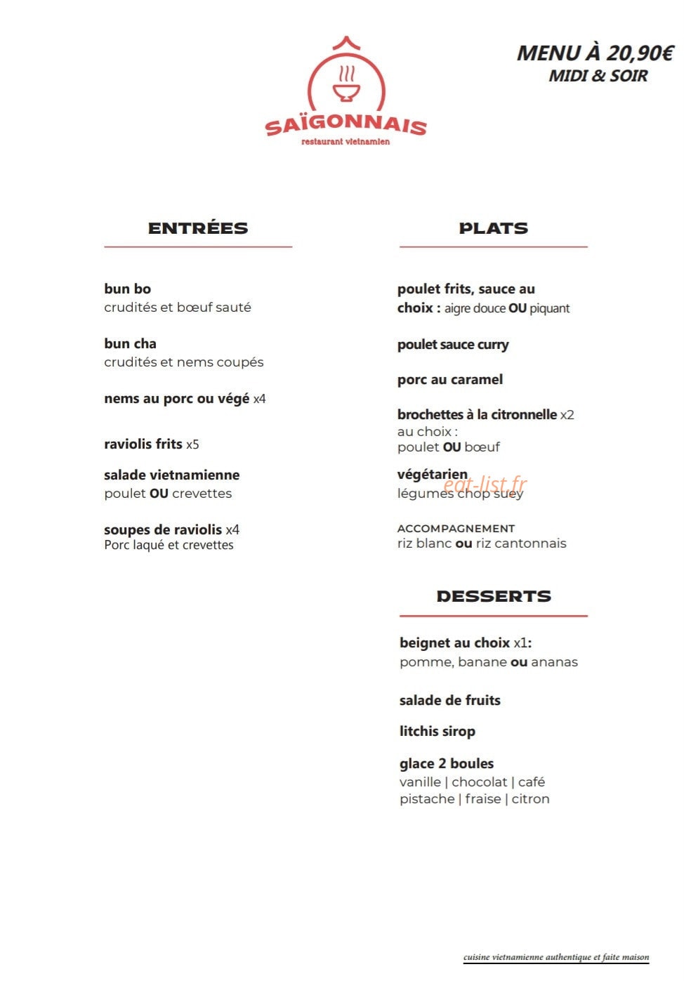 Ô Saigonnais — carte page 4