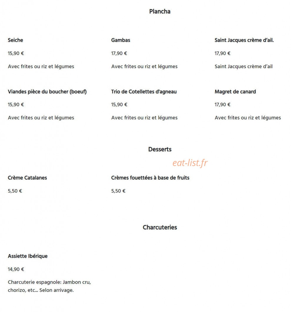 Restaurant l'Oasis Gorges de l' Hérault — carte page 3