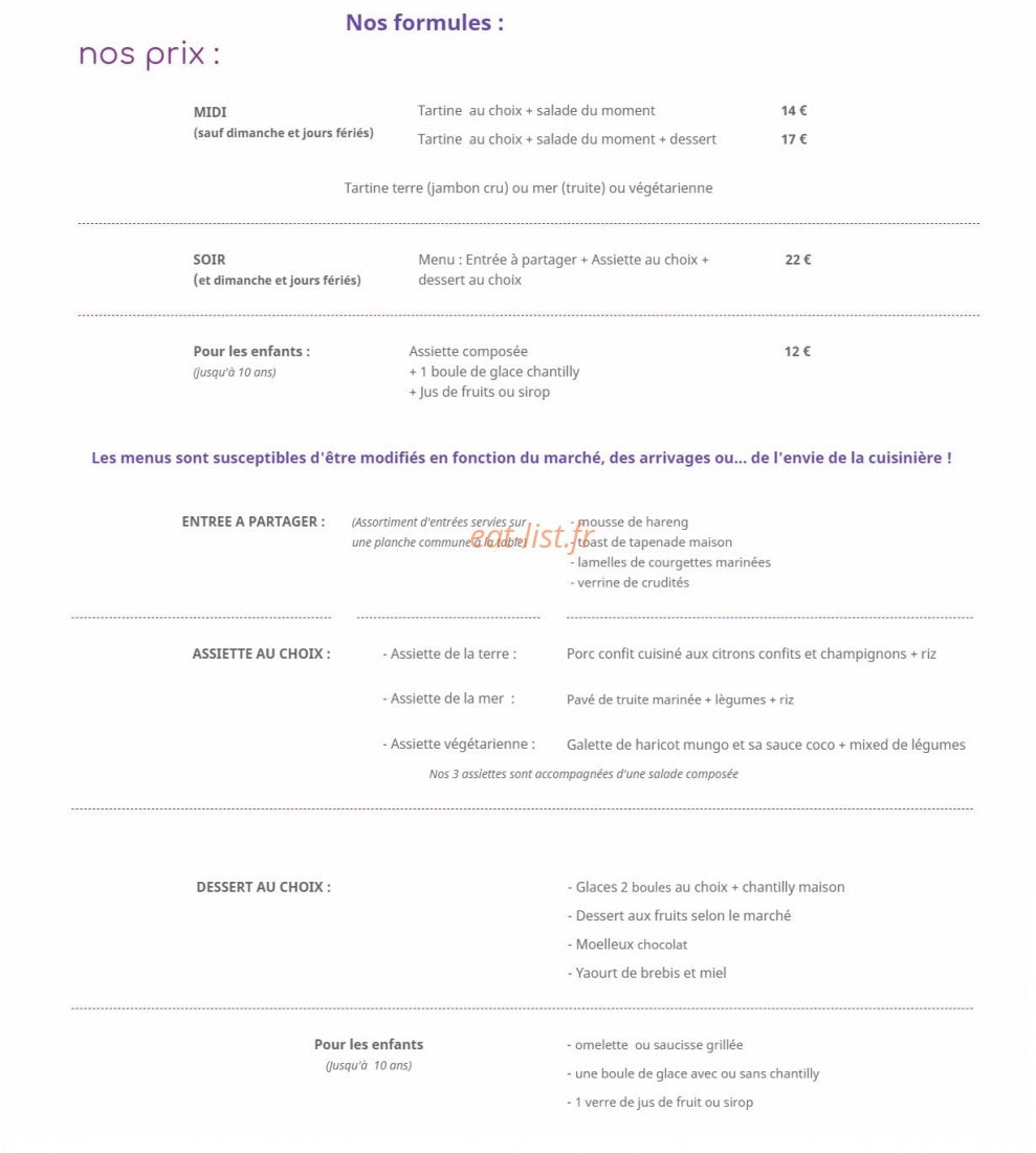 Aux 2 Moiselles — carte page 1