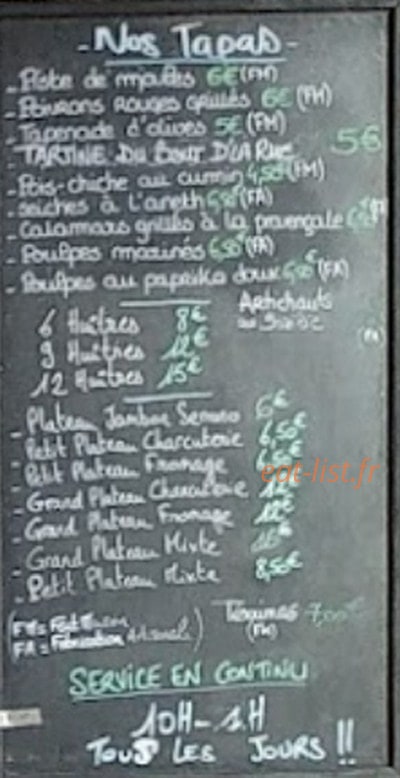 Au Bout d'la Rue — carte page 1