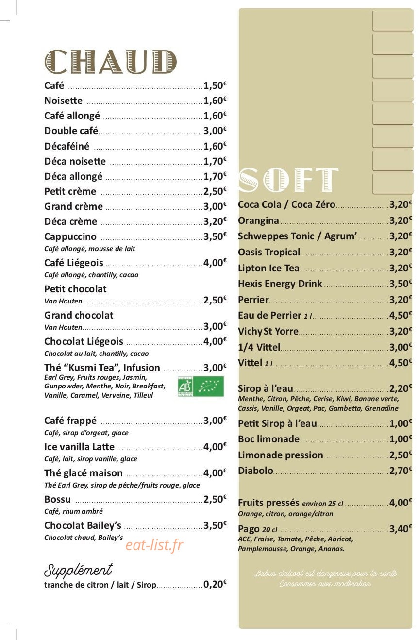 Bar Le Barajo — carte page 2
