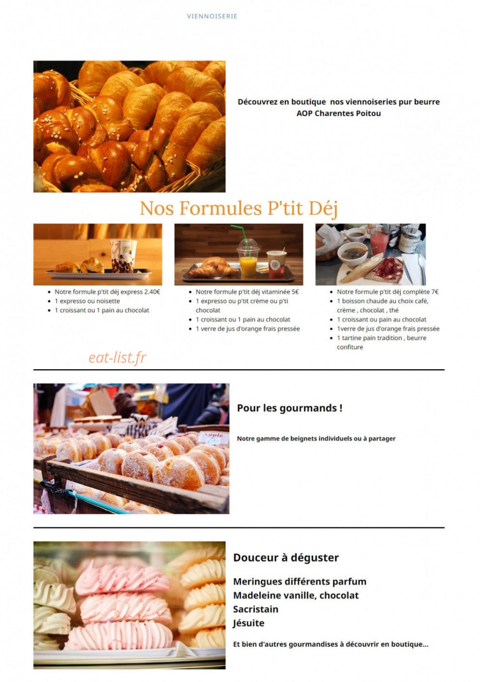 Boulangerie du Théâtre — carte page 3