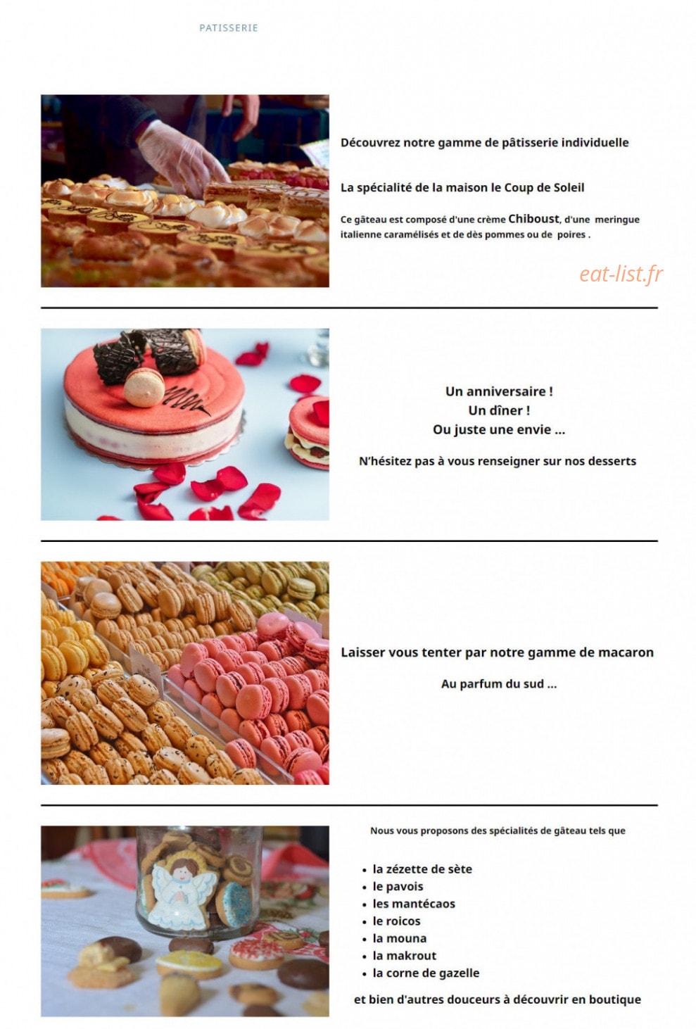 Boulangerie du Théâtre — carte page 2