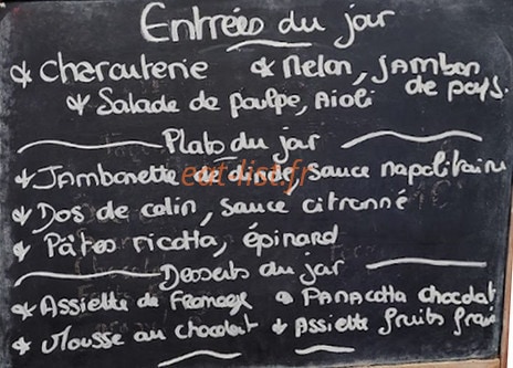 Brasserie des Eaux Blanches — carte page 1