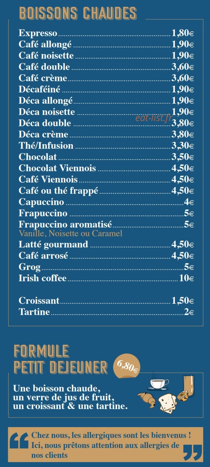 Café de la Place — carte page 17