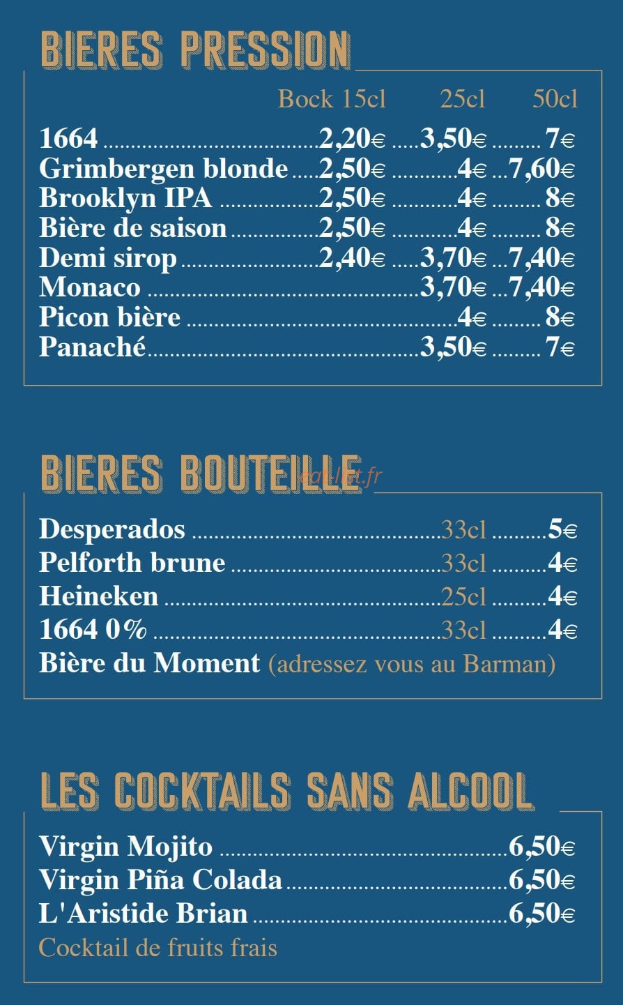 Café de la Place — carte page 13