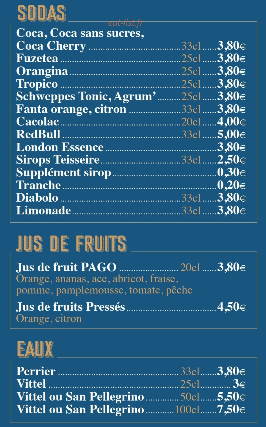 Café de la Place — carte page 11