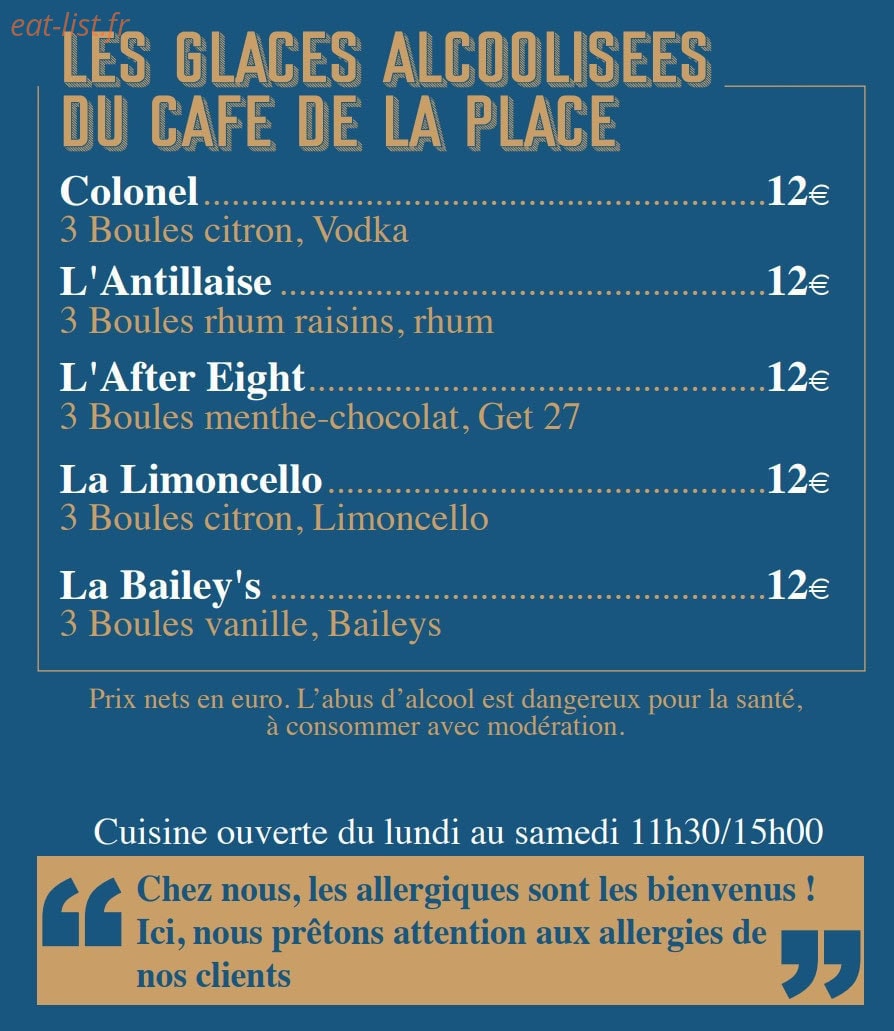 Café de la Place — carte page 8