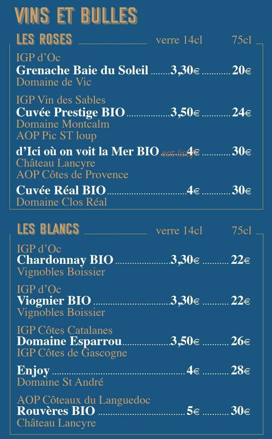 Café de la Place — carte page 9