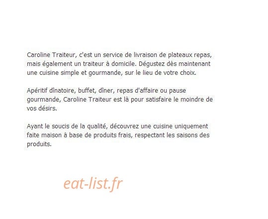 Caroline Traiteur — carte page 1