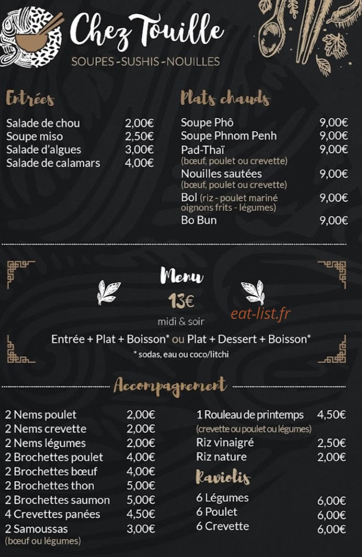 Chez Touille — carte page 2