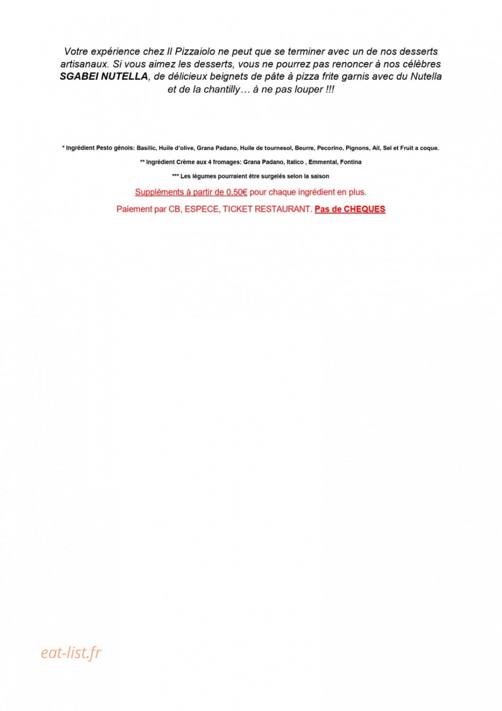 Il Pizzaiolo — carte page 7