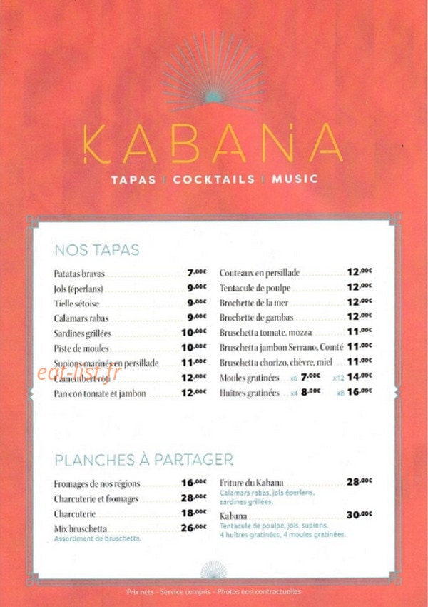 Kabana — carte page 1