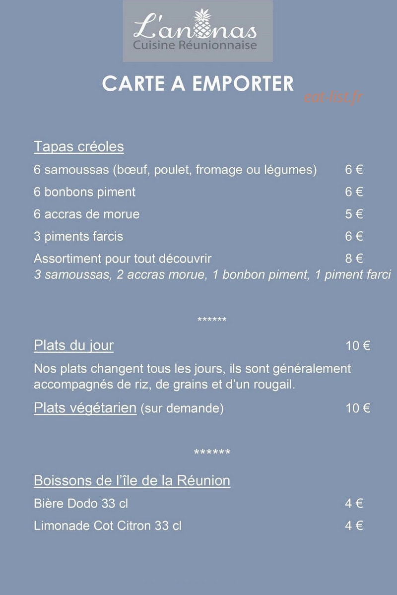 L'Ananas — carte page 2